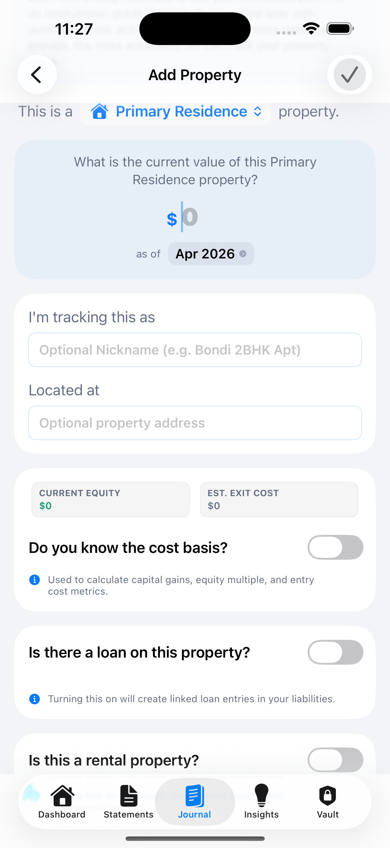 Add real estate property