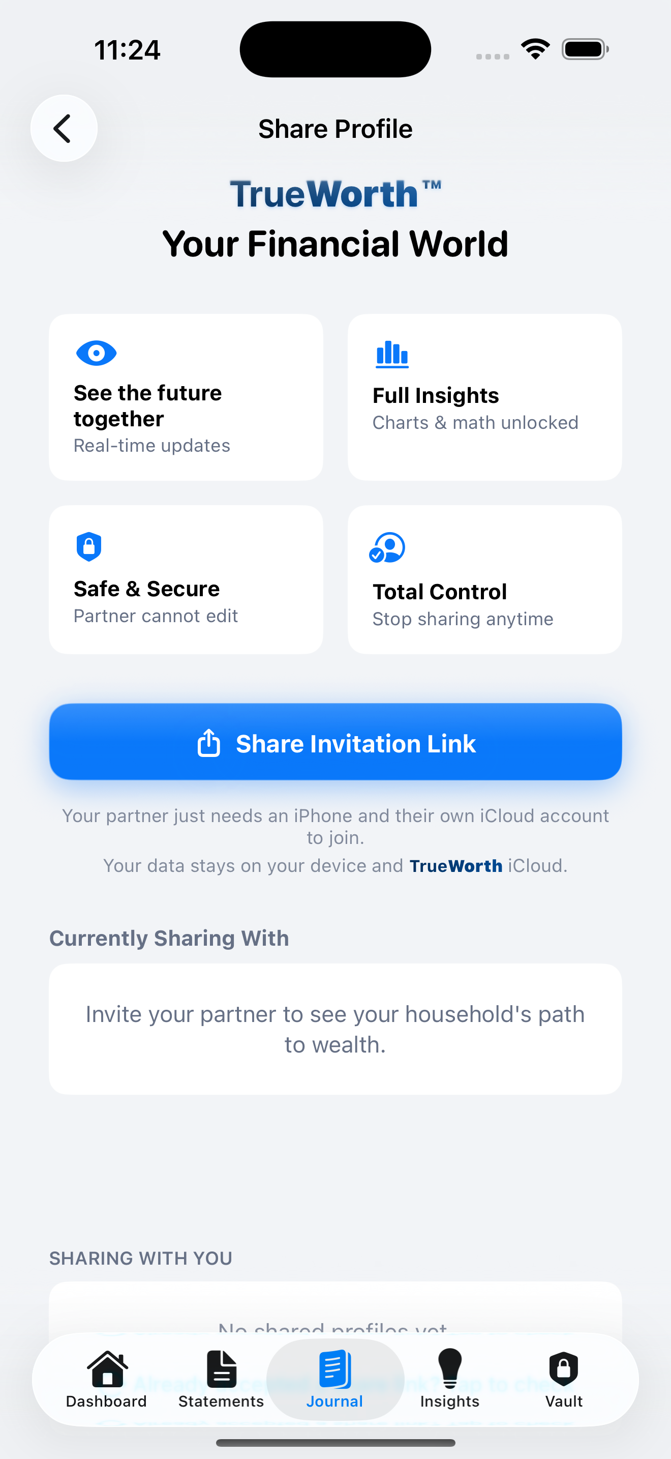 Share profile invite via CloudKit